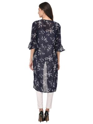 navy blue printed shrug - 14963885 - Standard Image - 3