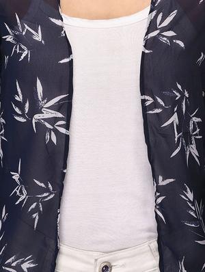 navy blue printed shrug - 14963885 - Standard Image - 4