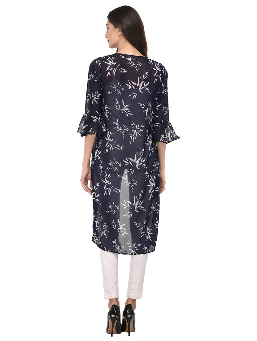 navy blue printed shrug - 14963885 - Zoom Image - 3