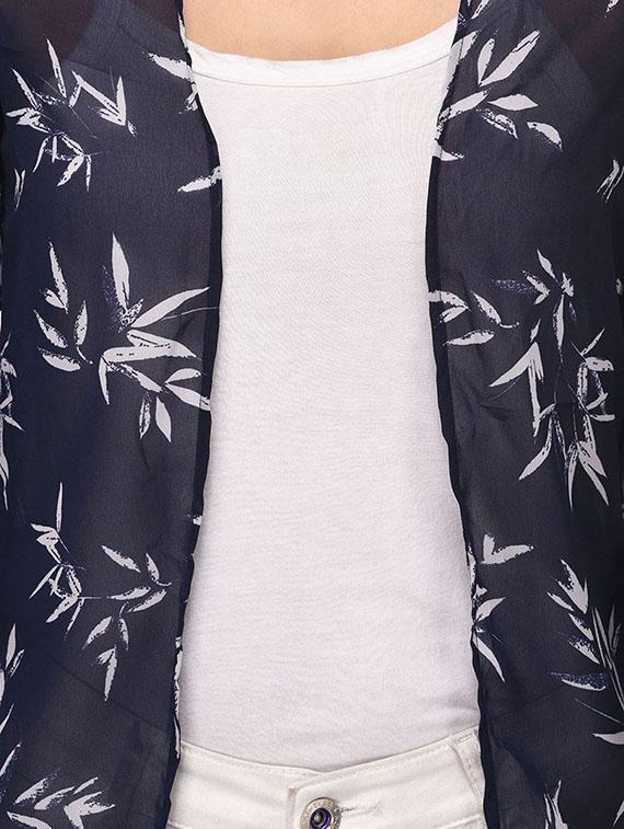 navy blue printed shrug - 14963885 - Zoom Image - 4