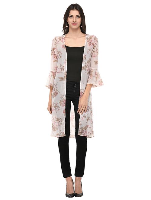 white printed shrug - 14963886 - Standard Image - 1
