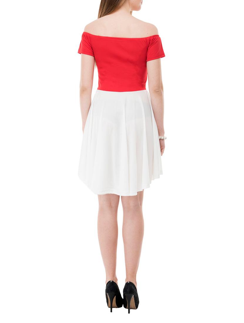 red hosery fit & flare dress - 14964121 - Zoom Image - 3