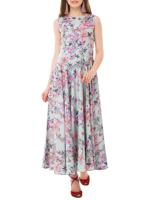 light blue floral a-line dress - 14964125 - Very Small Image - 1