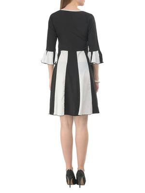grey crepe a-line dress - 14964131 - Standard Image - 3
