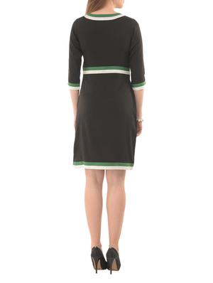 contrast detail a-line dress - 14964133 - Standard Image - 3