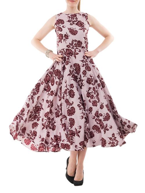 purple printed crepe dress - 14964139 - Standard Image - 1