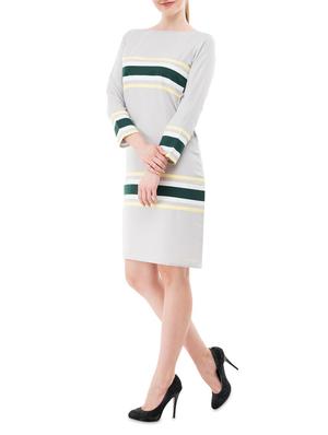 grey crepe striped shift dress - 14964142 - Standard Image - 2