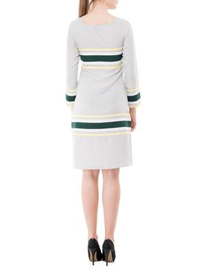 grey crepe striped shift dress - 14964142 - Standard Image - 3