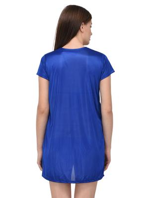 blue solid nightwear set - 14964680 - Standard Image - 4
