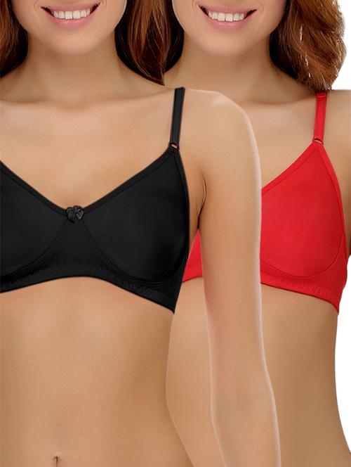 set of 2 bow patch solid bra - 14964751 - Standard Image - 1
