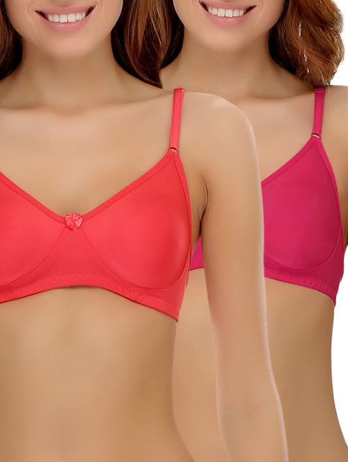 set of 2 bow patch solid bra - 14964752 - Standard Image - 1