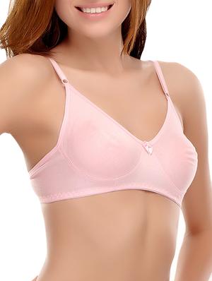 set of 2 pink solid cotton t-shirt bras - 14964763 - Standard Image - 3