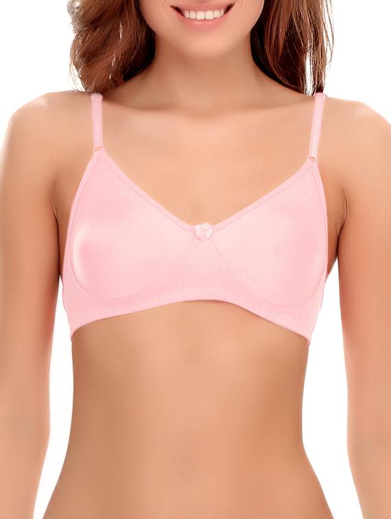 set of 2 pink solid cotton t-shirt bras - 14964763 - Zoom Image - 2