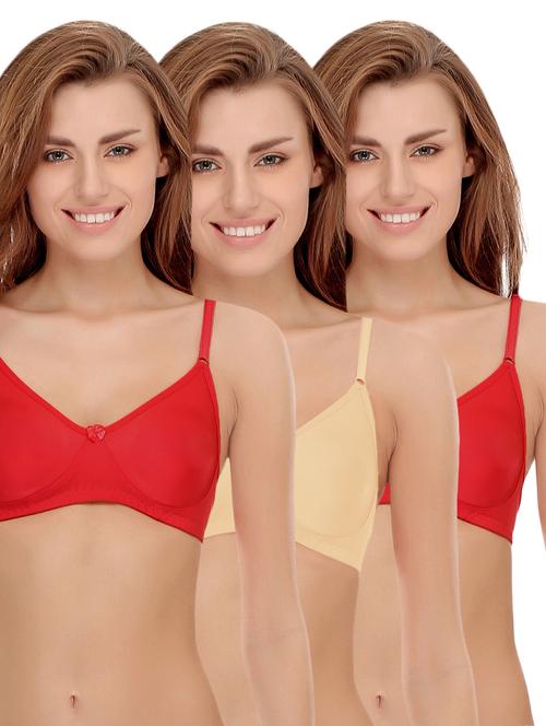 set of 3 bow patch bra - 14964798 - Very Small Image - 1