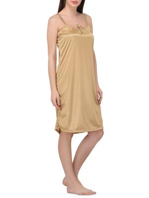 beige solid satin nightwear set - 14964861 - Standard Image - 3