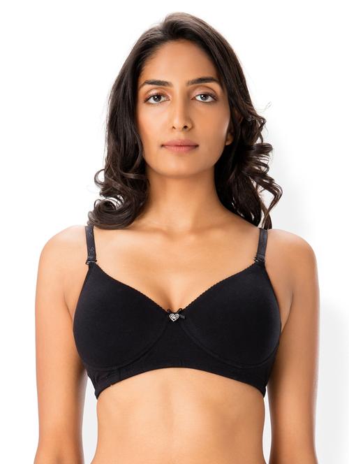 solid black cotton t-shirt bra - 14965065 - Standard Image - 1