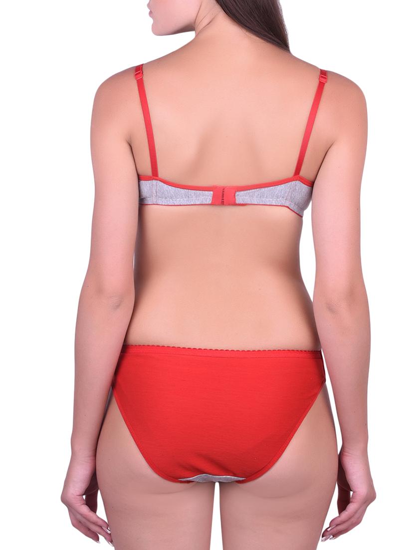 set of 2 grey cotton bras and panty set - 14965387 - Zoom Image - 3