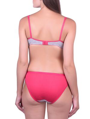 multi colored cotton bras and panty set - 14965391 - Standard Image - 5
