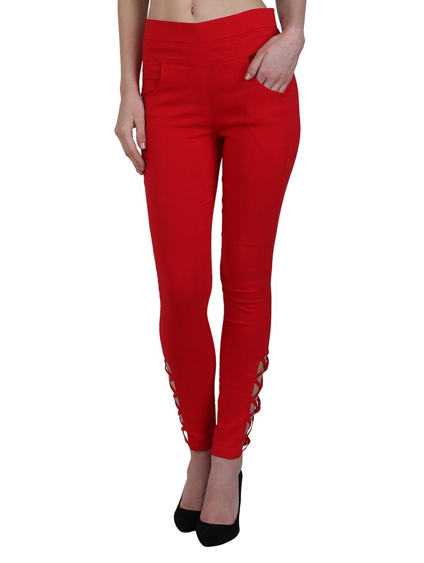 red cotton jeggings - 14965768 - Zoom Image - 1