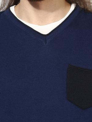 navy blue cotton pullover - 14966196 - Standard Image - 4