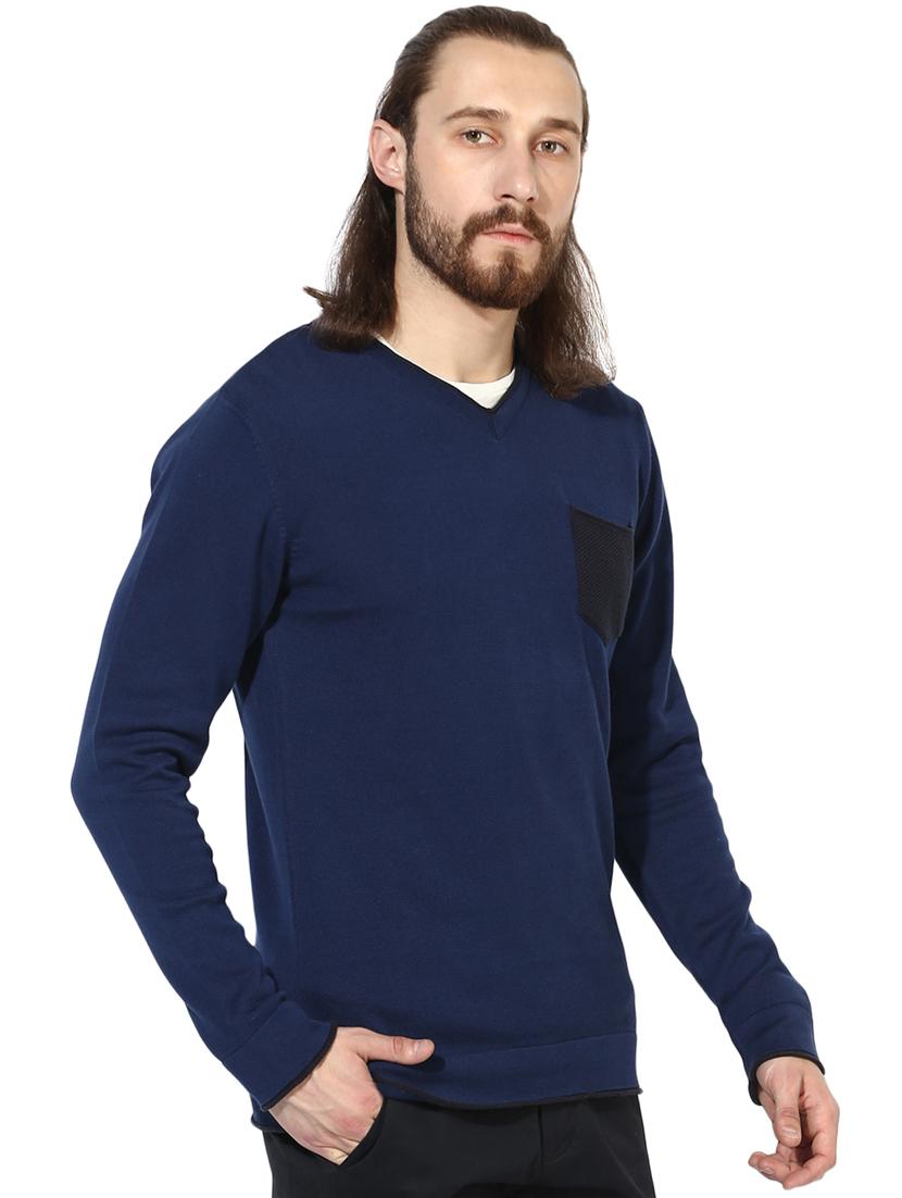 navy blue cotton pullover - 14966196 - Zoom Image - 2