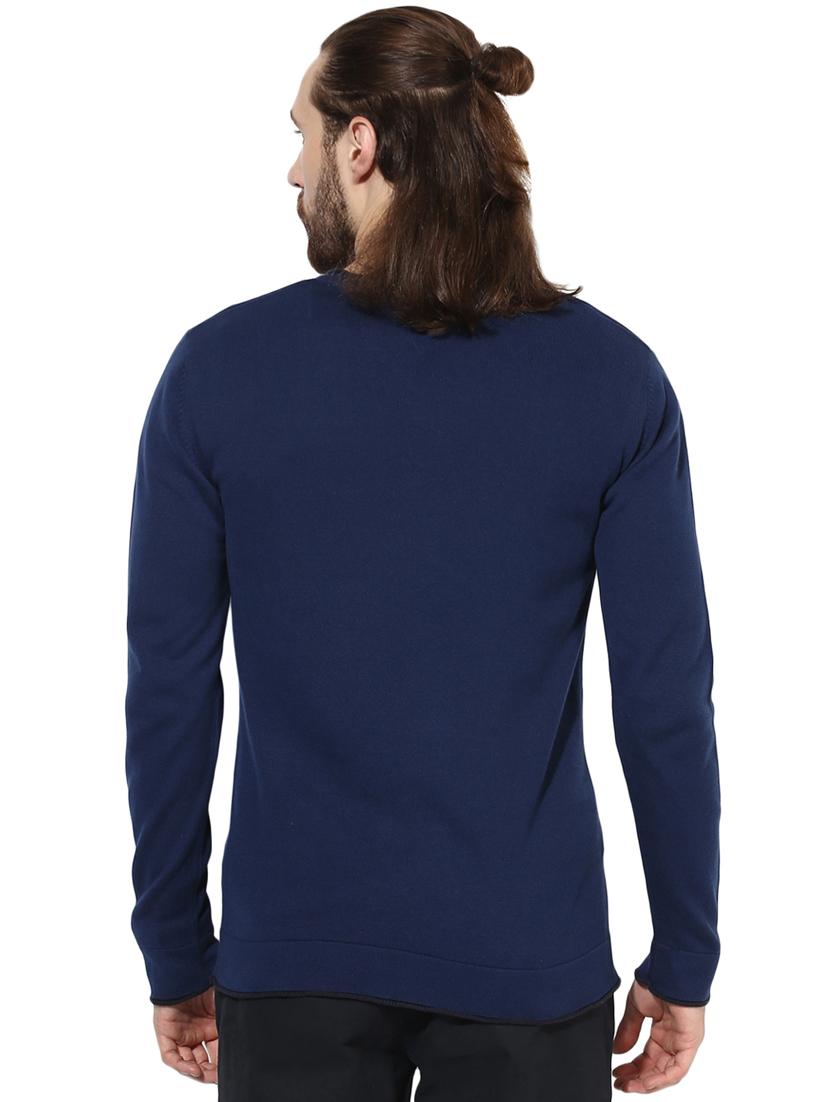navy blue cotton pullover - 14966196 - Zoom Image - 3
