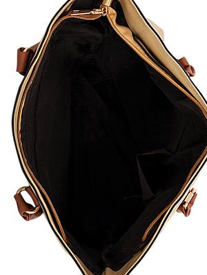 beige leatherette handbag - 14966341 - Standard Image - 3