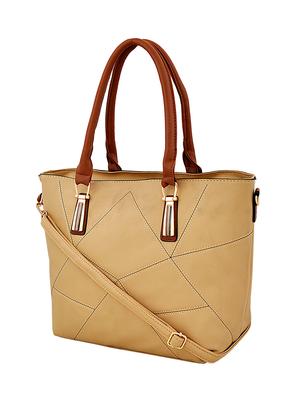 beige leatherette handbag - 14966341 - Standard Image - 4