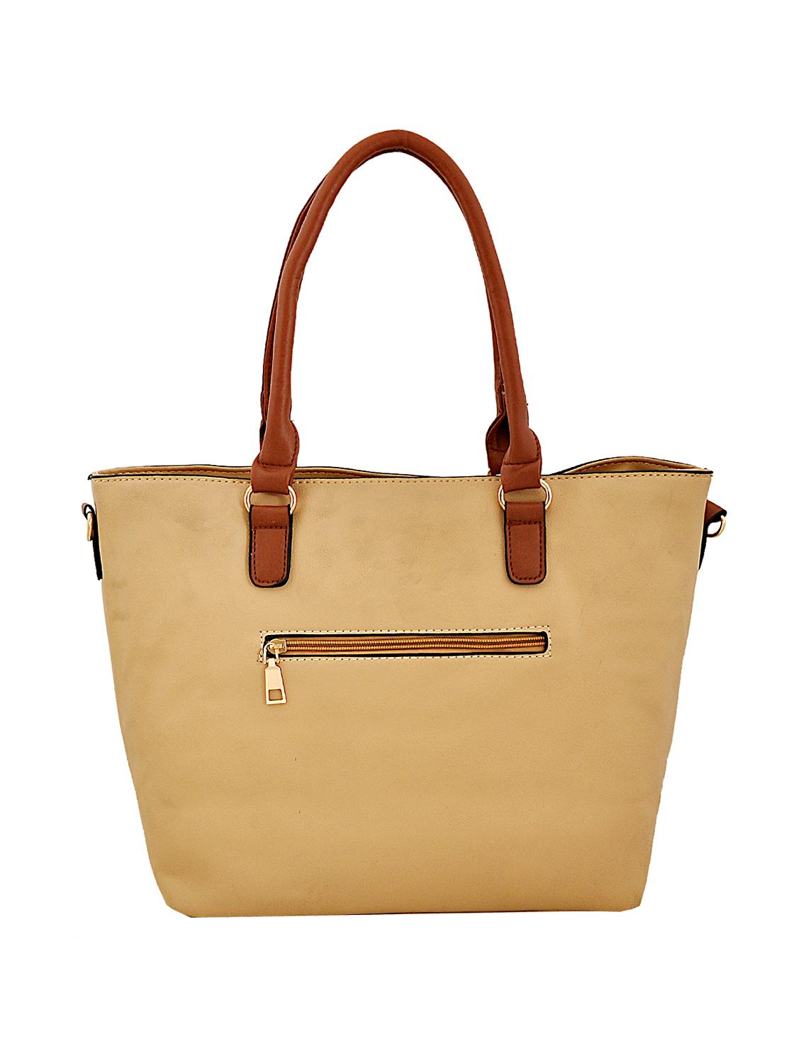 beige leatherette handbag - 14966341 - Zoom Image - 2