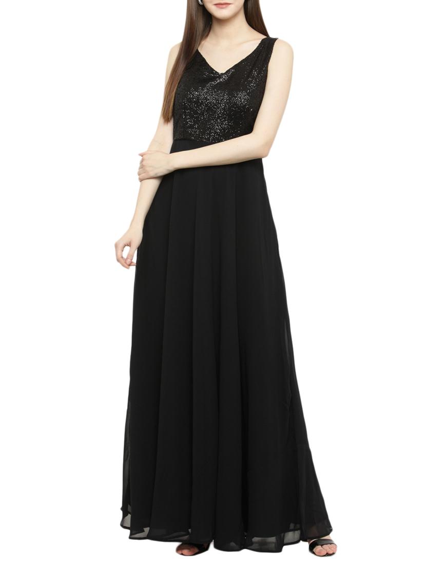 black georgette gown dress - 14966380 - Zoom Image - 1