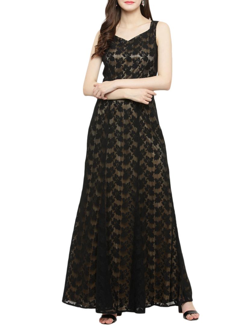 black laced gown dress - 14966390 - Zoom Image - 1