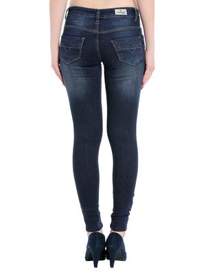 dark blue denim knee slit jeans - 14966636 - Standard Image - 3