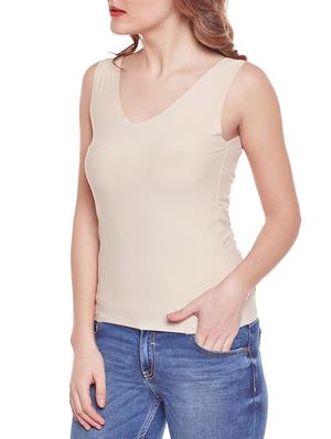 solid beige cotton camisole - 14966827 - Standard Image - 2