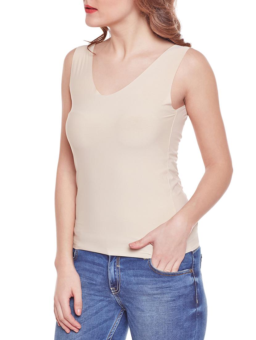 solid beige cotton camisole - 14966827 - Zoom Image - 2