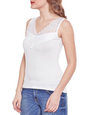 lace detail solid top - 14966832 - Standard Image - 2