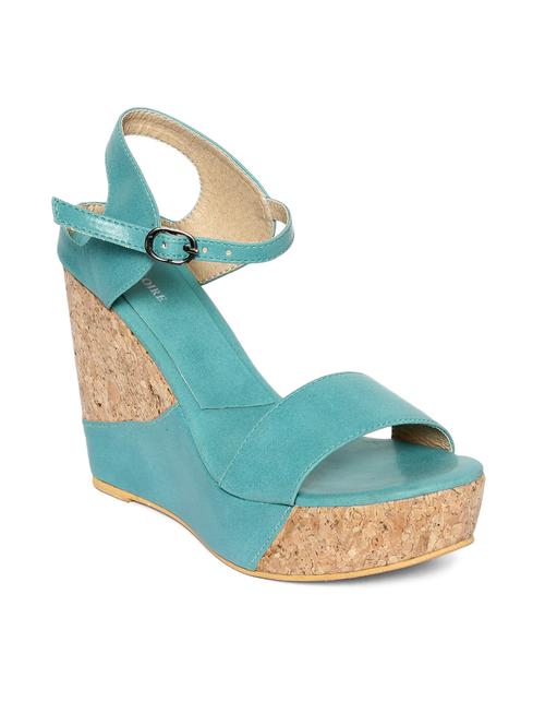 green ankle strap wedge - 14966878 - Standard Image - 1
