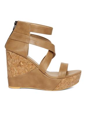 tan closed back wedge - 14966880 - Standard Image - 2