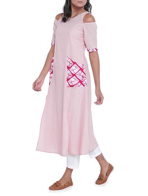 cold shoulder solid kurta - 14967936 - Standard Image - 2