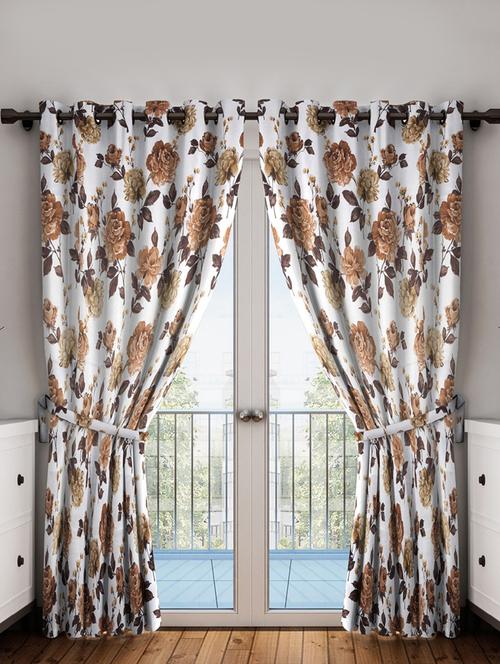 white floral sigma eyelet curtain - 14969094 - Very Small Image - 1