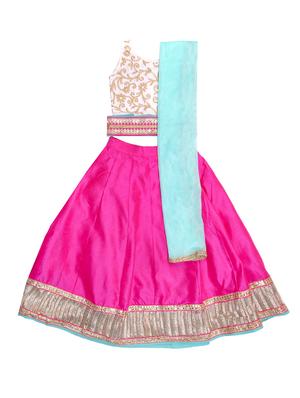 pink silk blend lehnga choli - 14969311 - Standard Image - 1