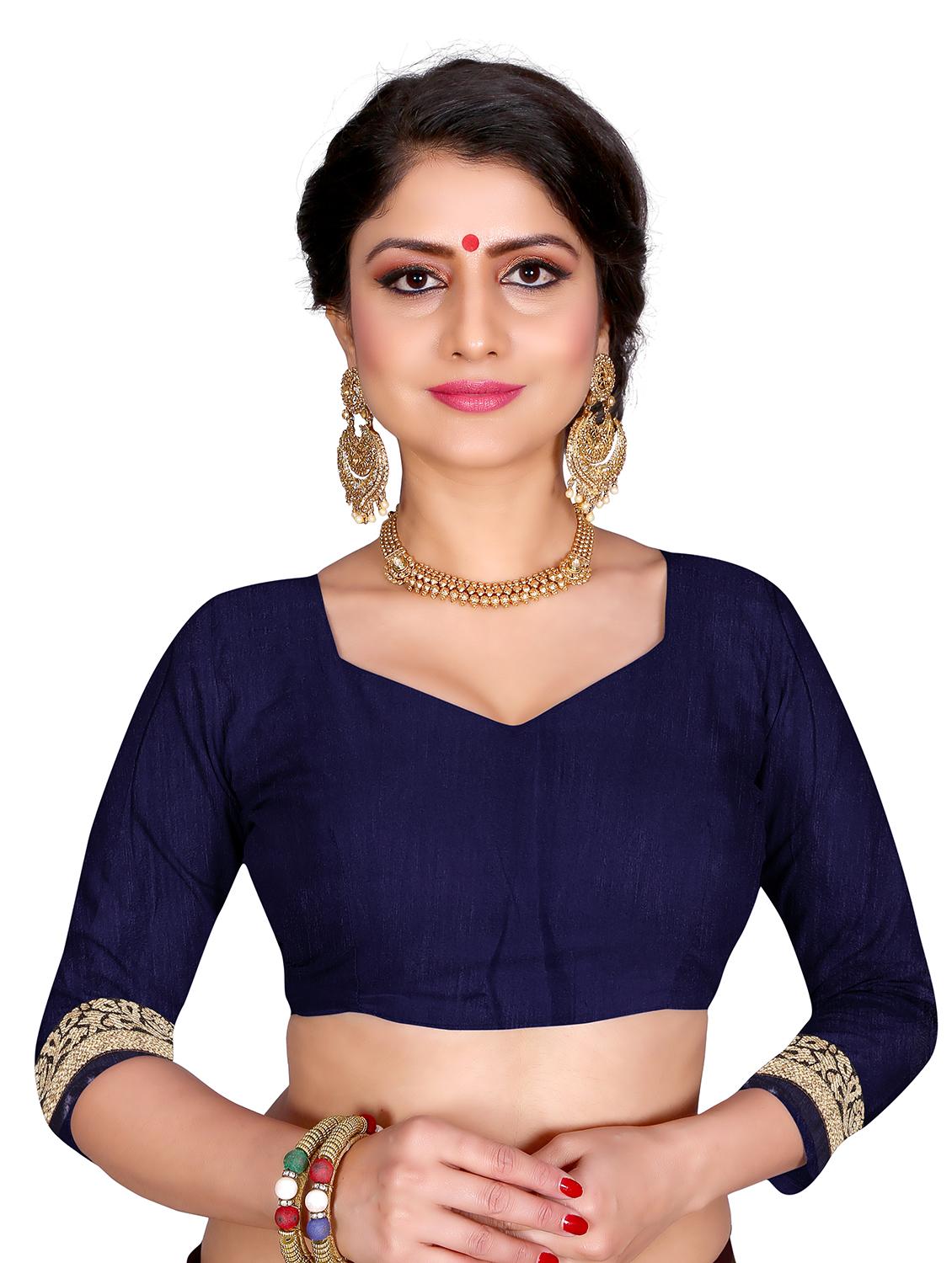 yellow chiffon bordered saree with blouse - 14969614 - Zoom Image - 3