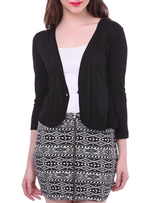 black viscose shrug - 14969767 - Standard Image - 1