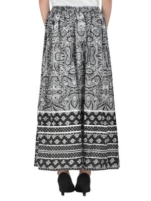 black cotton printed rayon maxi skirt - 14970749 - Standard Image - 3