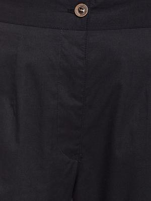 black solid cotton flat front trouser - 14970787 - Standard Image - 4