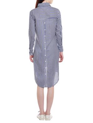 blue rayon striped shirt dress - 14970793 - Standard Image - 3