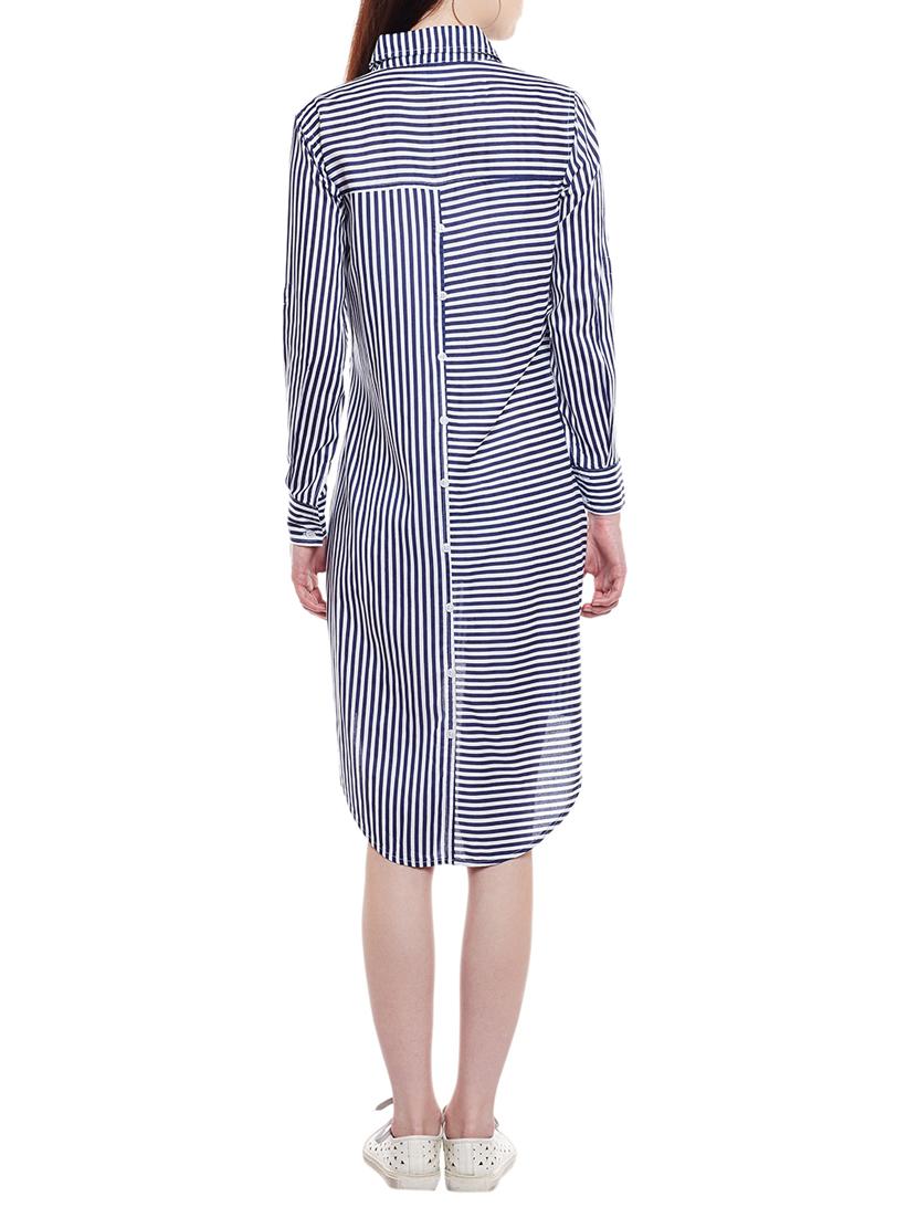 blue rayon striped shirt dress - 14970793 - Zoom Image - 3
