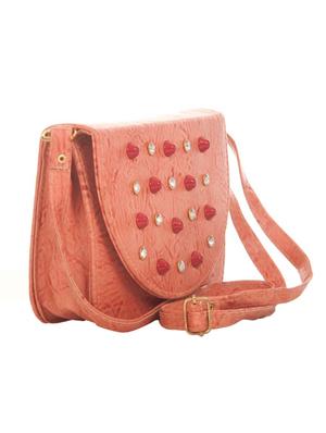 orange leatherette (pu) regular sling bag - 14972374 - Standard Image - 5