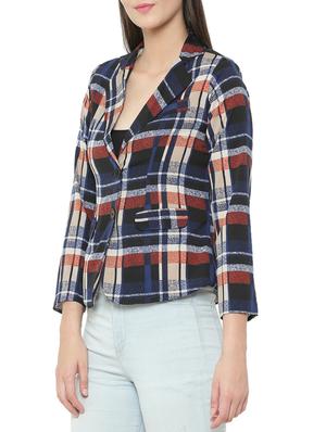 blue checkered summer jacket - 14972931 - Standard Image - 2
