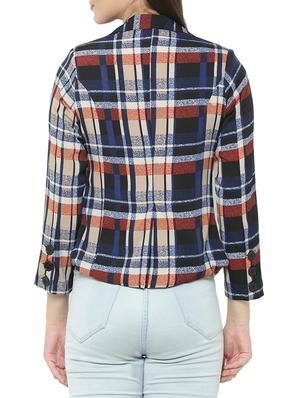 blue checkered summer jacket - 14972931 - Standard Image - 3