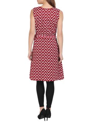 maroon printed crepe tunic - 14973488 - Standard Image - 3